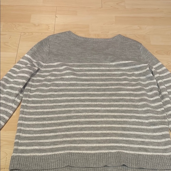 Gray Striped Women's Sweater - Picture 2 of 2